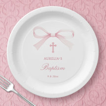 Bautizo de lazo rosa acuarela