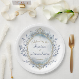 Plato De Papel Bautizo niño bebé 