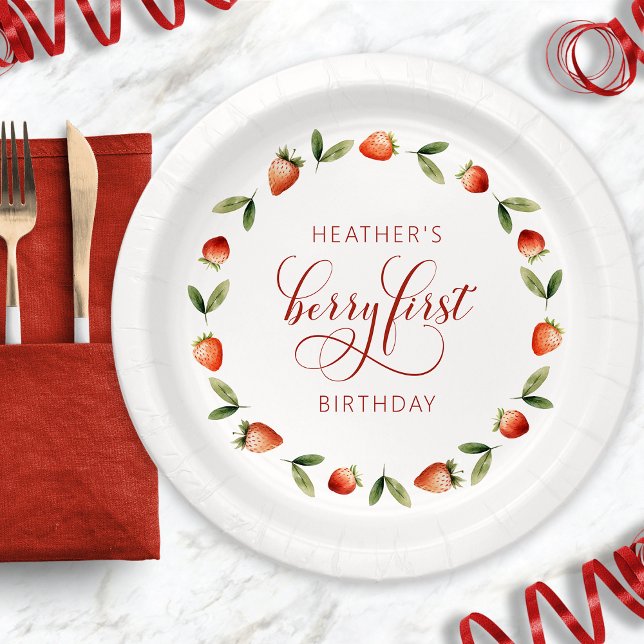 Plato De Papel Baya Primero (Berry First Paper Plates
)