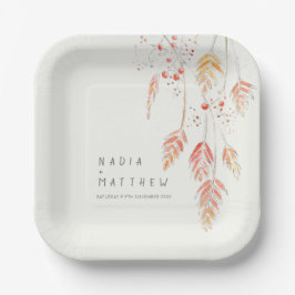 Plato De Papel Bayas de hierbas aromáticas acuáticas cascadas bod