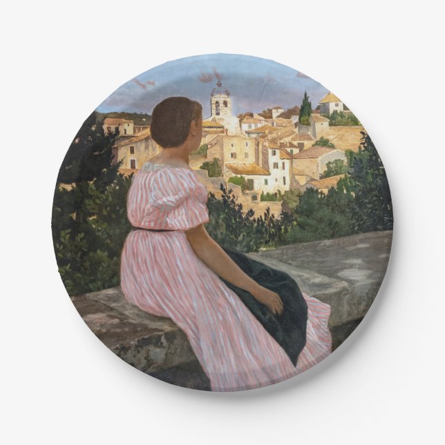 Plato De Papel Bazille Frederic - El Vestido Rosa (Anverso)