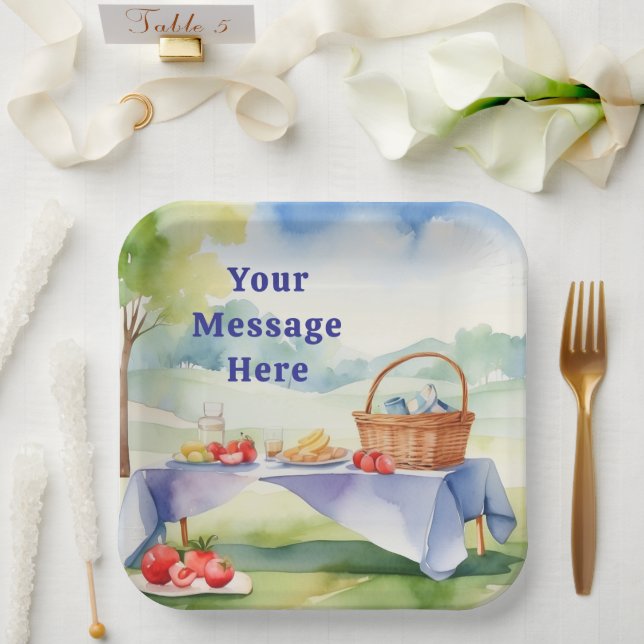 Plato De Papel Bbq Barbecue Fiesta (Boda)