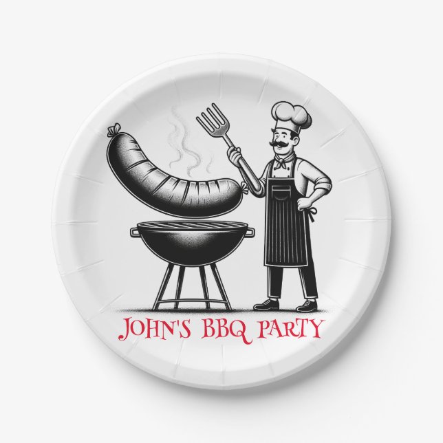 Plato De Papel BBQ Party  Personalized Chef  (Anverso)