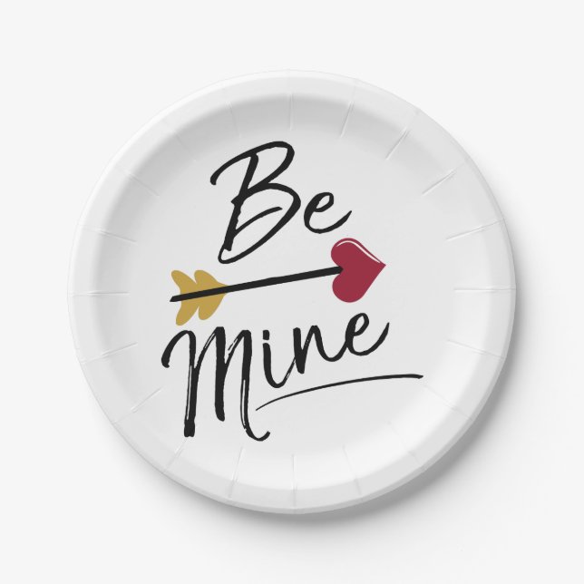 Plato De Papel Be mine Cute Valentines (Anverso)