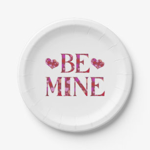 Plato De Papel Be Mine El día de San Valentín Placas de papel