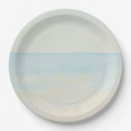 Plato De Papel Beach Blue Tropical