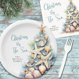 Plato De Papel Beach Christmas