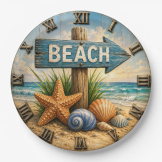 Plato De Papel Beach Direction Sign Coastal Beach House Nautical