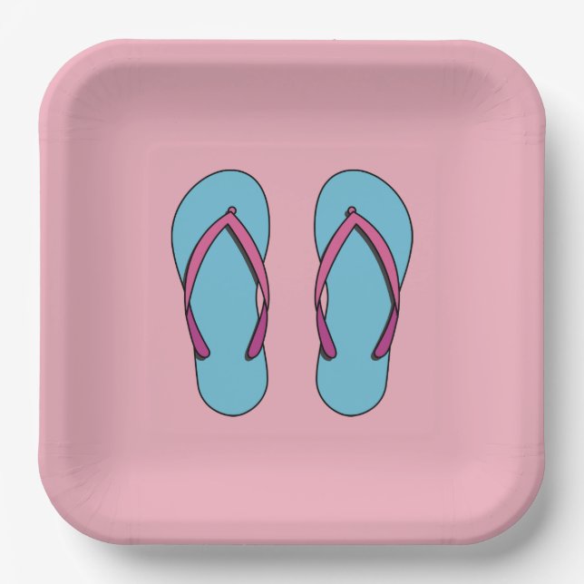 Plato De Papel Beach Flip Flops (Anverso)