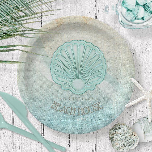 Plato De Papel Beach House Clam Shell Aqua Blue ID623 (Subido por el creador)