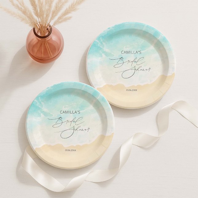 Plato De Papel Beach Ocean Bridal Shower (Subido por el creador)
