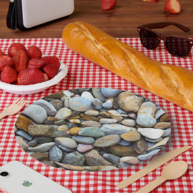 Plato De Papel Beach Pebbles (Picnic)