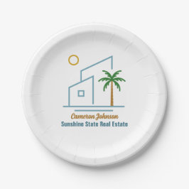 Plato De Papel Beach Real Estate Company Cute Personalizable