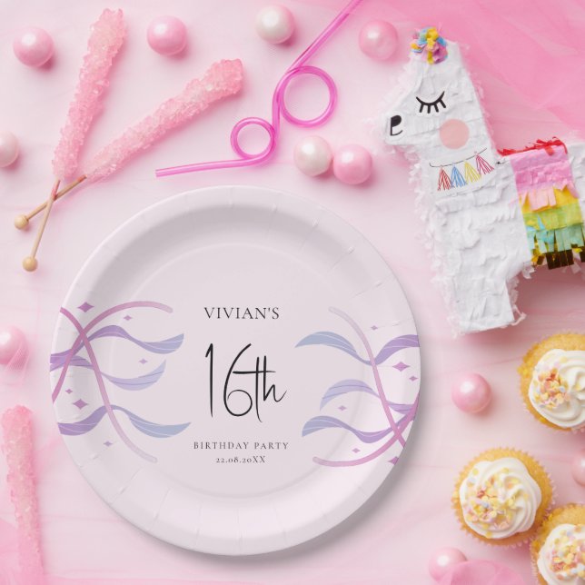 Plato De Papel Beach Rubor Dulce Rosa Dieciséis Fiestas (Fiesta)