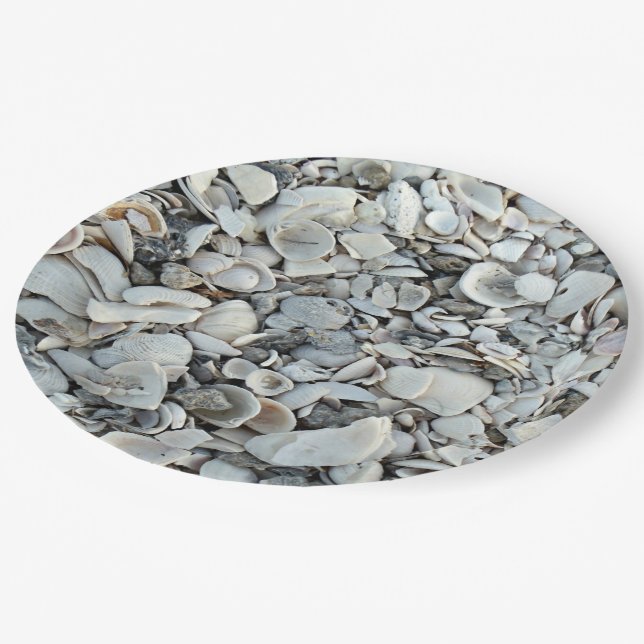 Plato De Papel Beachcomber Shells Pattern Look (Angular)