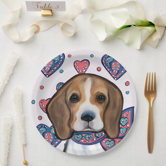 Plato De Papel Beagle (Boda)