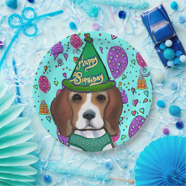 PLATO DE PAPEL BEAGLE  (Fiesta)