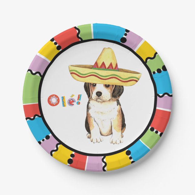 Plato De Papel Beagle de la fiesta (Anverso)