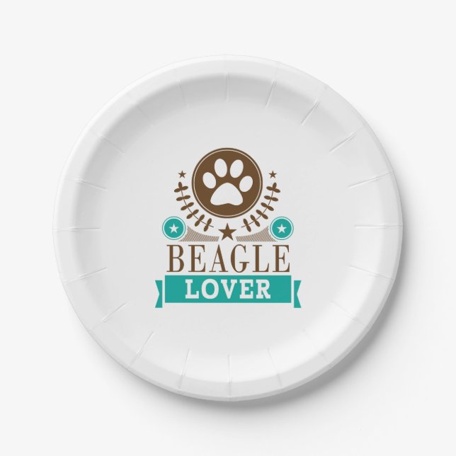 Plato De Papel Beagle Dog Lover (Anverso)
