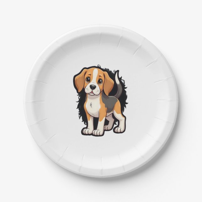 Plato De Papel Beagle Dog T Shirt (Anverso)