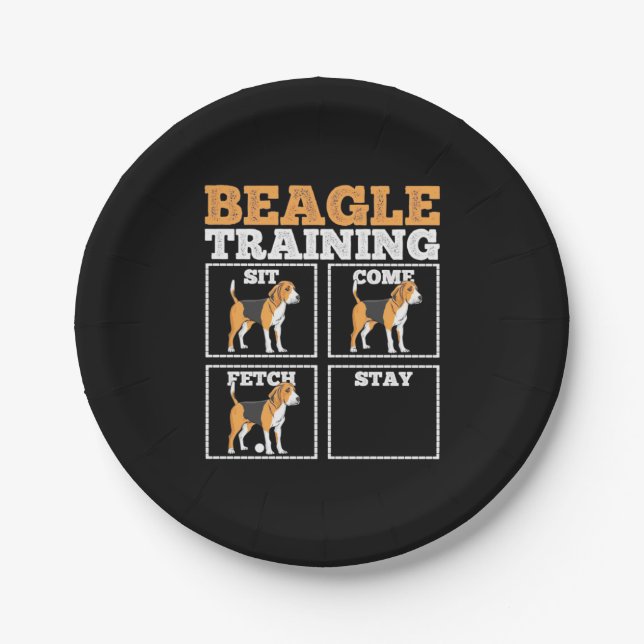 Plato De Papel Beagle Dog Training Dog (Anverso)