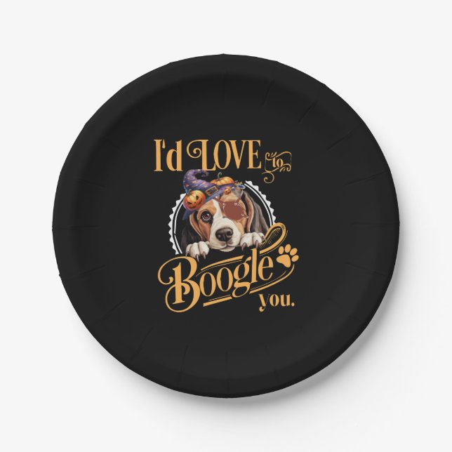 Plato De Papel Beagle Mom Halloween Dog Lover (Anverso)