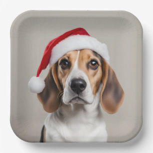 Plato De Papel Beagle Navidades