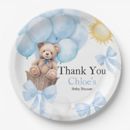 Plato De Papel Bear Baby Shower