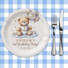 Plato De Papel Bear on a Cloud – 3rd Birthday Party
