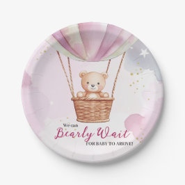 Plato De Papel Bearly Wait Hot Air Balloon Baby Shower