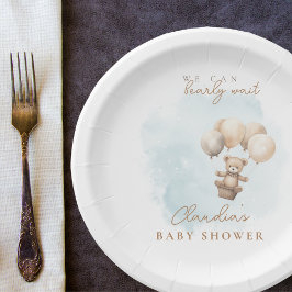 Plato De Papel Bearly Wait Neutral Baby Shower