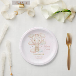 Plato De Papel Beary Sweet Hot Air Balloon 1st Birthday