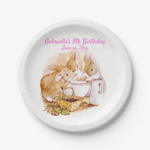 Plato De Papel Beatrix Potter Bunnies Berries y Cream Cumpleaños