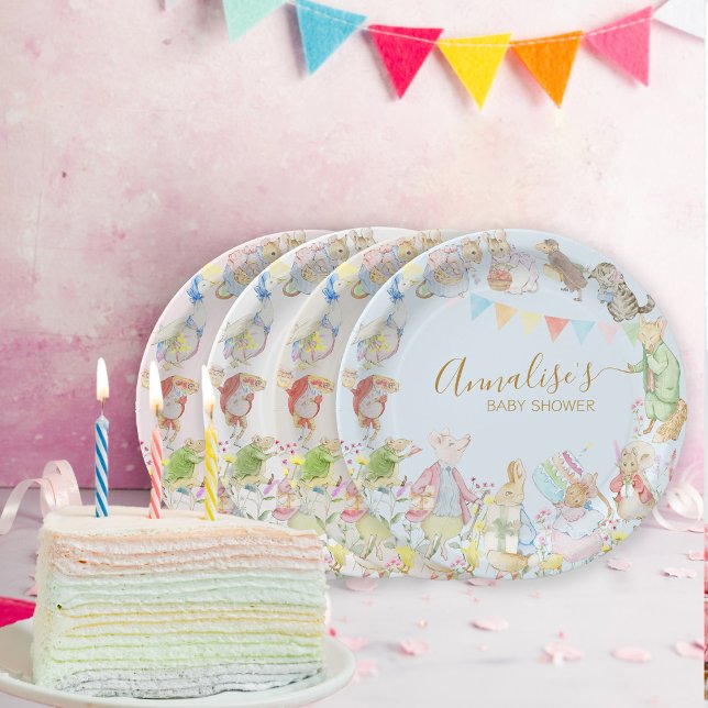 Plato De Papel Beatriz Peter the Rabbit Woodland Baby Shower (Subido por el creador)