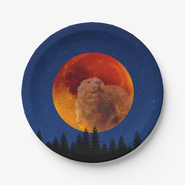 Plato De Papel Beaver Moon en noviembre (Anverso)