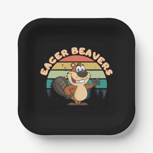 Plato De Papel Beavers entusiastas (Anverso)
