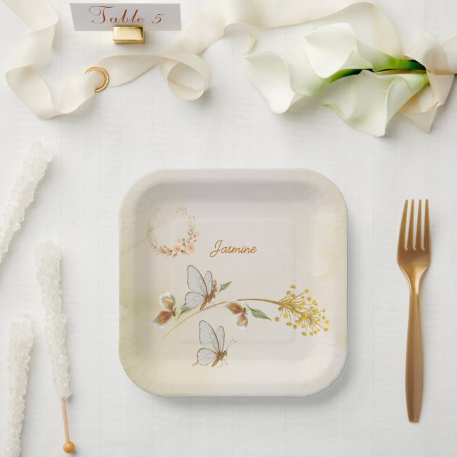 Plato De Papel Bebé 1 placas de papel de cumpleaños (Boda)