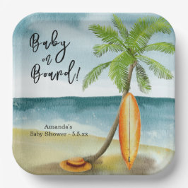 Plato De Papel Bebé a bordo de Baby Shower