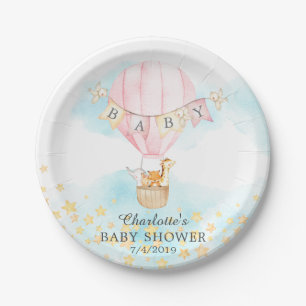 Plato De Papel Bebé Animales Balón de aire caliente Baby Shower