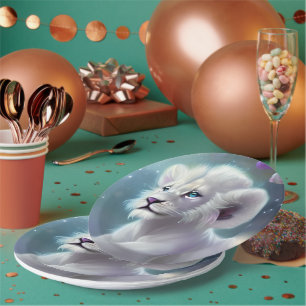 Plato De Papel Bebé blanco Libio Cubo Fantasía