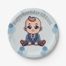 Bebé Boss Papel de cumpleaños Placas-Personalizado