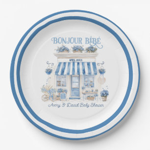 Plato De Papel Bebe Cafe Bonjour Bebe Tema parisino Baby Shower