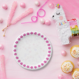 Plato De Papel Bebé Chica Rosa