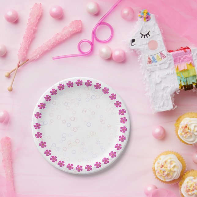 Plato De Papel Bebé Chica Rosa (Fiesta)