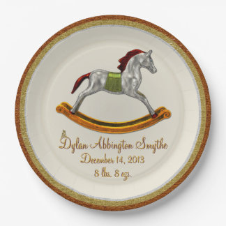 Plato De Papel Bebé de caballo de Rocking (personalizado)