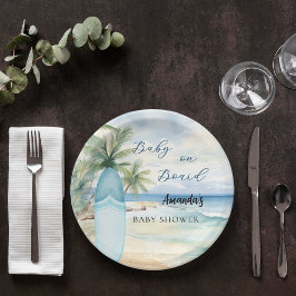 Plato De Papel Bebé de ducha a bordo