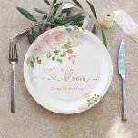 Plato De Papel Bebé de oro floral de Rubor en la ducha de bebé<br><div class="desc">Bebé de oro floral de Rubor en la ducha de bebé en flor Papel Placas de papel Artículos de juego disponibles.</div>
