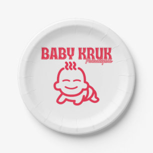 Plato De Papel Bebé Divertido Kruk Philadelphia Premium