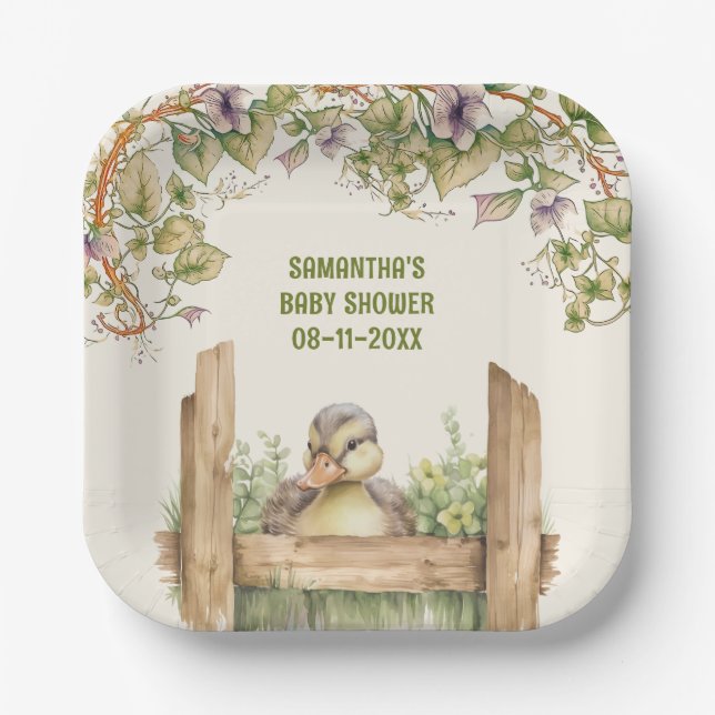 Plato De Papel Bebé Ducado de bebé (Anverso)