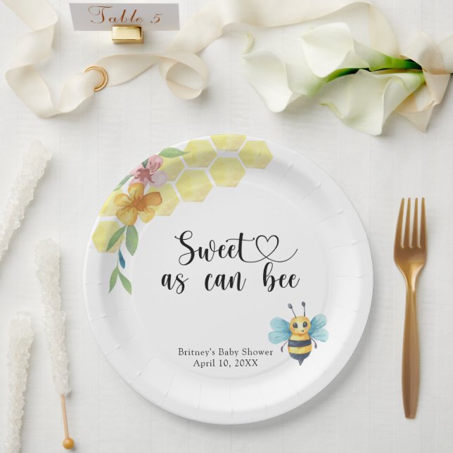 Plato De Papel Bebé - dulce como puede ser (Boda)
